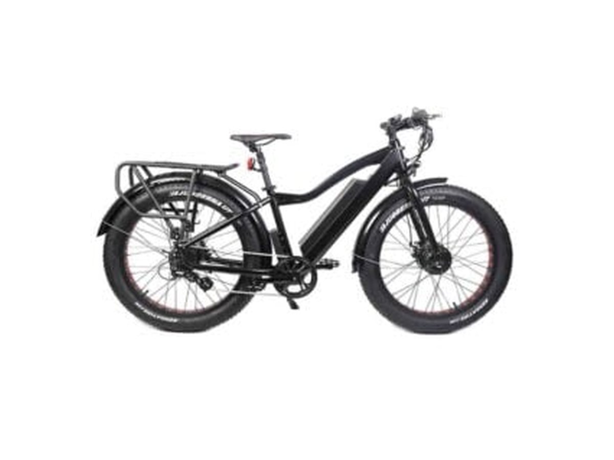 A white Strand fat-tire step-through e-bike.